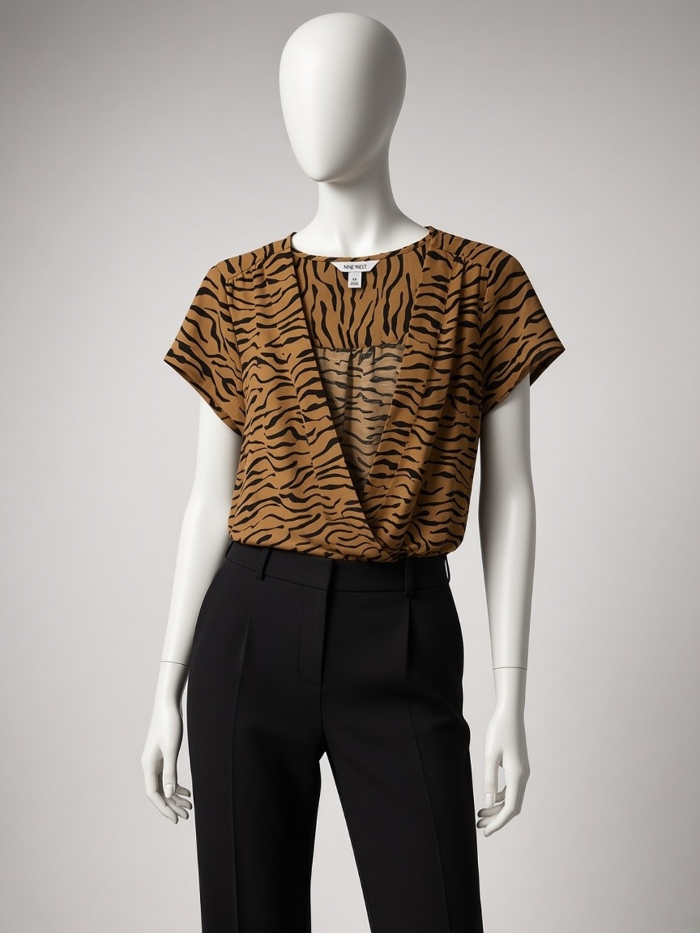 Nine West V Neck Top Fits Perfect Down Your Breasts. Not Too Low. Just PURRFECT.